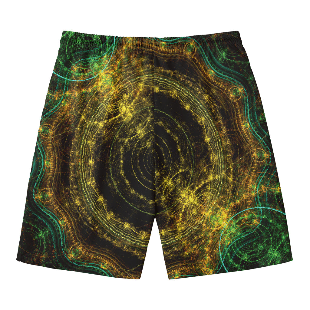 Steampunk Fractal Print Men's Swim Trunks