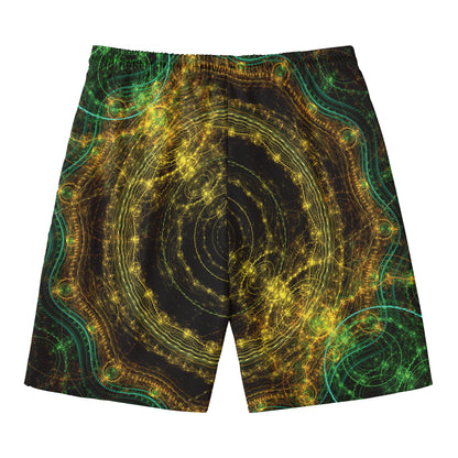 Steampunk Fractal Print Men's Swim Trunks