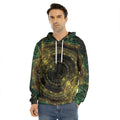 Steampunk Fractal Print Men's Velvet Pullover Hoodie