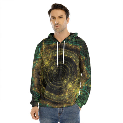 Steampunk Fractal Print Men's Velvet Pullover Hoodie