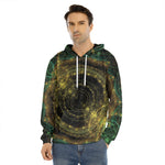 Steampunk Fractal Print Men's Velvet Pullover Hoodie
