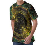 Steampunk Fractal Print Men's Velvet T-Shirt