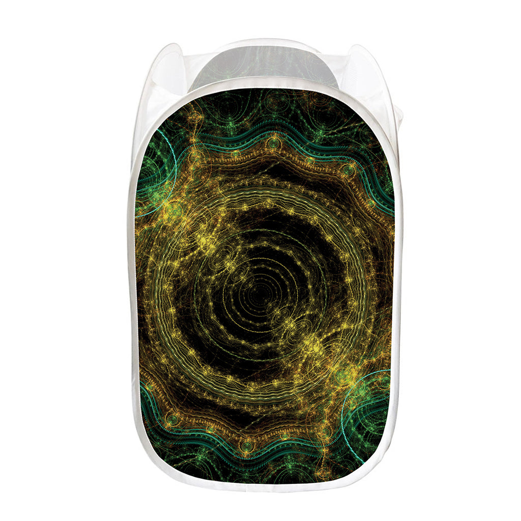 Steampunk Fractal Print Mesh Laundry Hamper