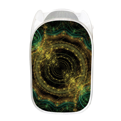 Steampunk Fractal Print Mesh Laundry Hamper