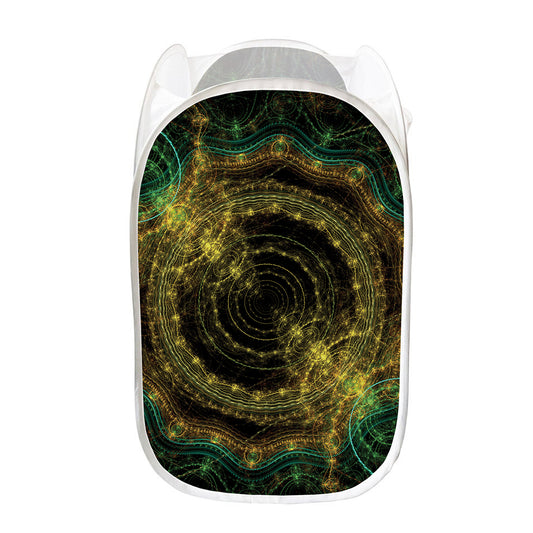 Steampunk Fractal Print Mesh Laundry Hamper