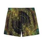 Steampunk Fractal Print Mesh Shorts