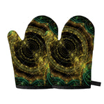 Steampunk Fractal Print Oven Mitts
