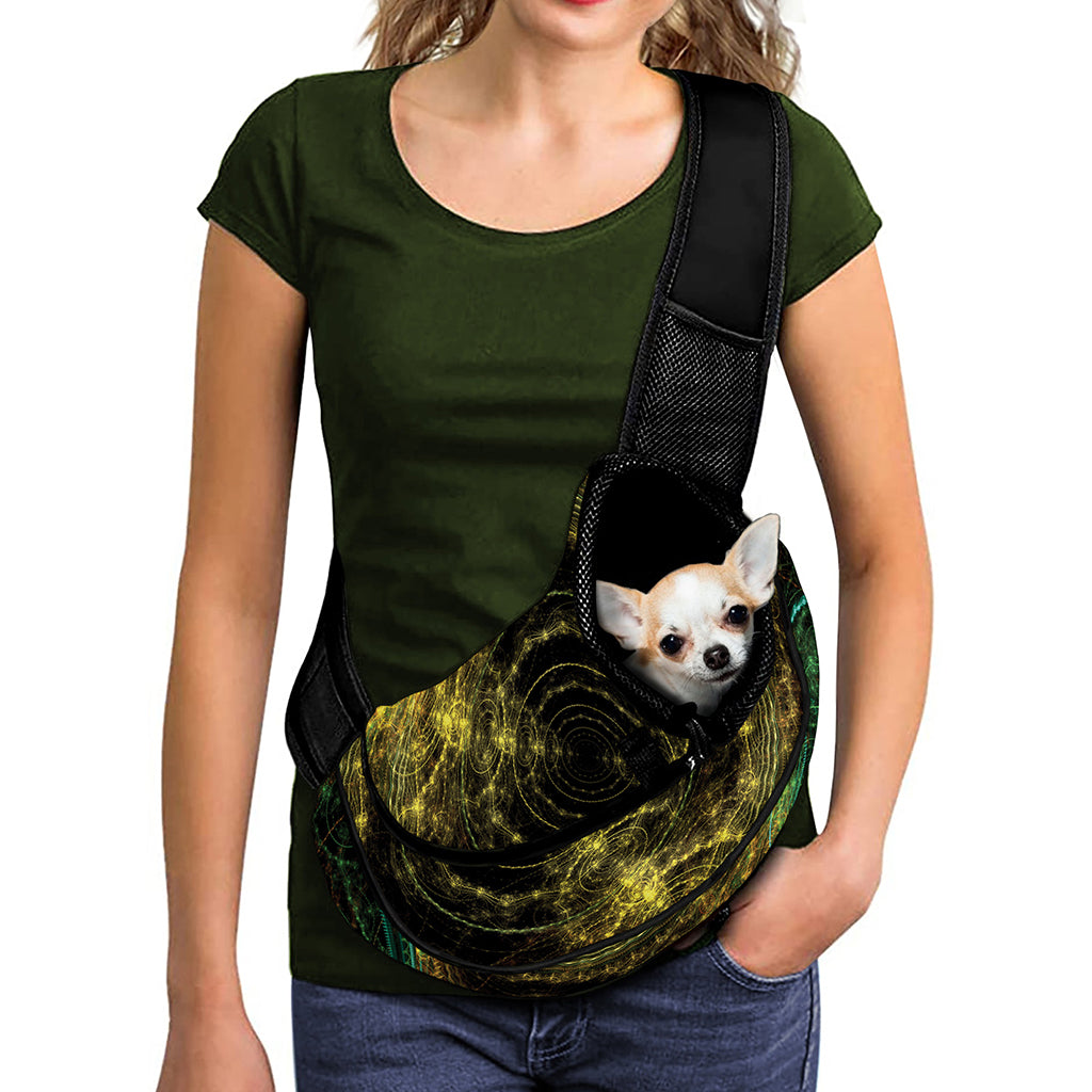 Steampunk Fractal Print Pet Sling Carrier