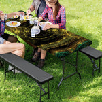 Steampunk Fractal Print Picnic Table Cover