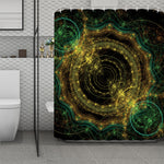 Steampunk Fractal Print Polyester Shower Curtain