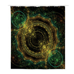 Steampunk Fractal Print Polyester Shower Curtain