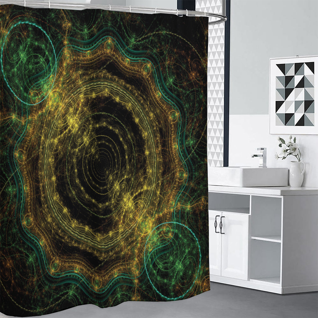 Steampunk Fractal Print Premium Shower Curtain