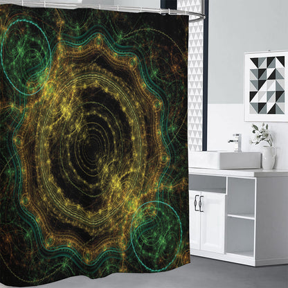 Steampunk Fractal Print Premium Shower Curtain