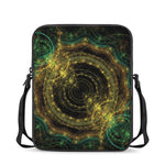 Steampunk Fractal Print Rectangular Crossbody Bag