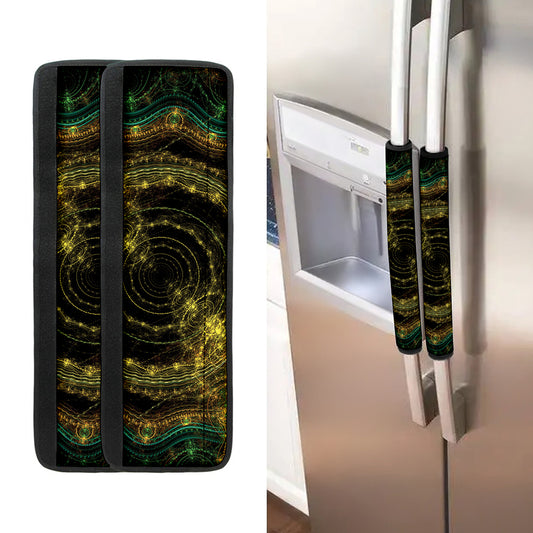 Steampunk Fractal Print Refrigerator Handle Covers