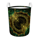 Steampunk Fractal Print Round Laundry Basket