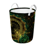 Steampunk Fractal Print Round Laundry Basket