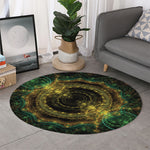 Steampunk Fractal Print Round Rug