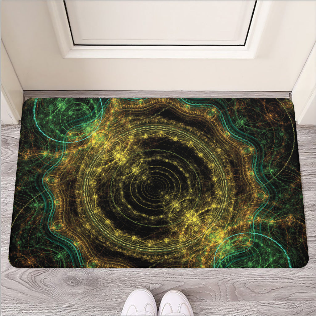Steampunk Fractal Print Rubber Doormat