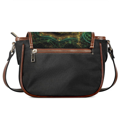Steampunk Fractal Print Saddle Bag