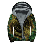 Steampunk Fractal Print Sherpa Lined Zip Up Hoodie