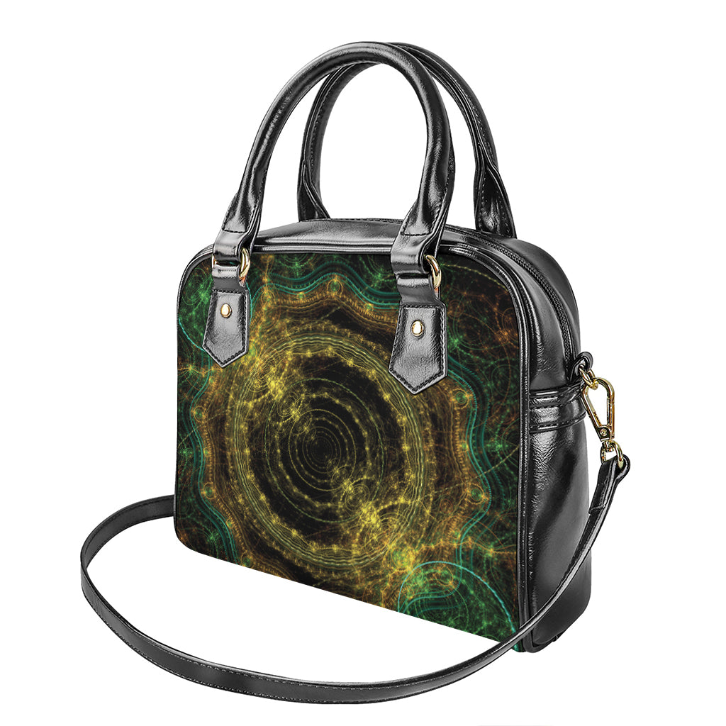 Steampunk Fractal Print Shoulder Handbag