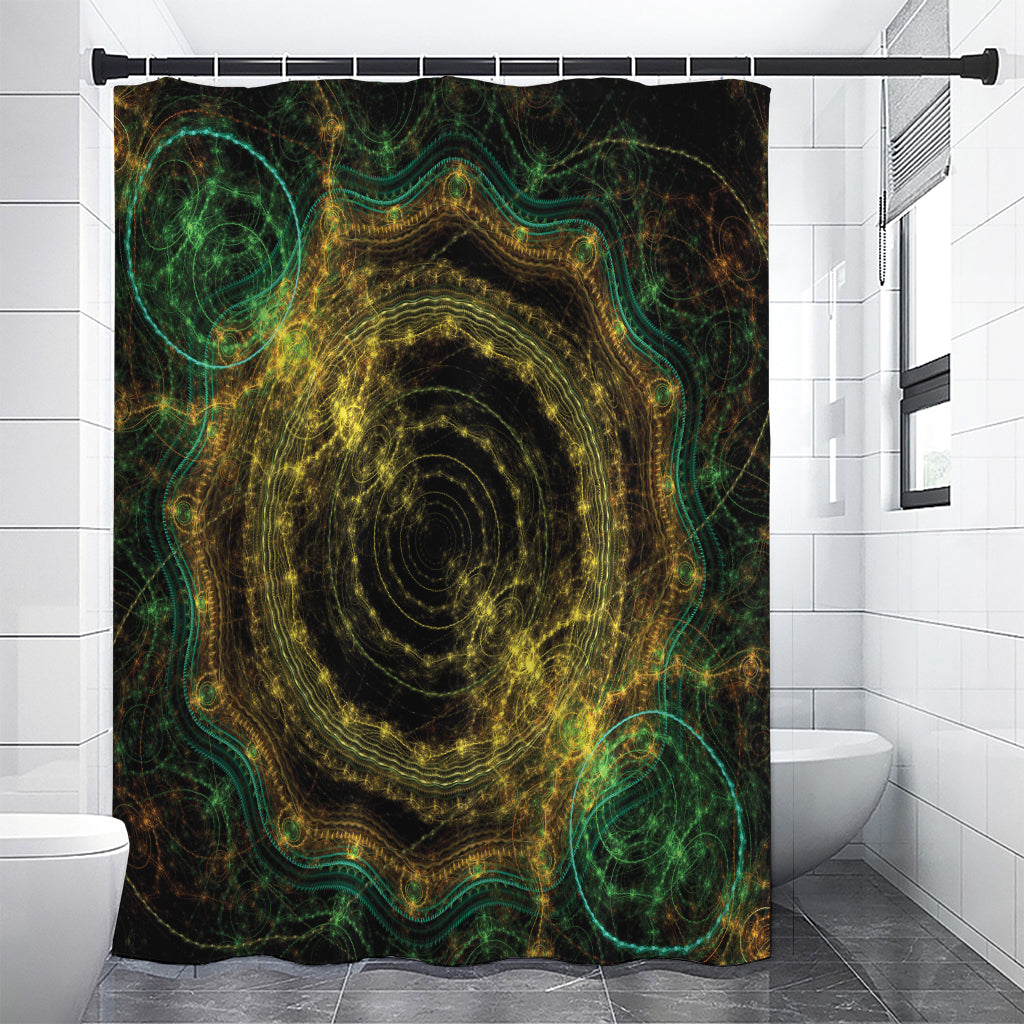 Steampunk Fractal Print Shower Curtain