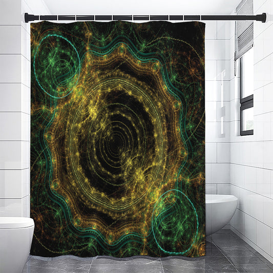 Steampunk Fractal Print Shower Curtain