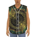 Steampunk Fractal Print Sleeveless Baseball Jersey