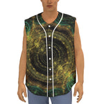 Steampunk Fractal Print Sleeveless Baseball Jersey