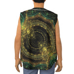 Steampunk Fractal Print Sleeveless Baseball Jersey