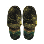 Steampunk Fractal Print Slippers