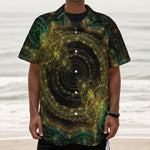 Steampunk Fractal Print Textured Short Sleeve Shirt