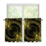 Steampunk Fractal Print Tier Curtains