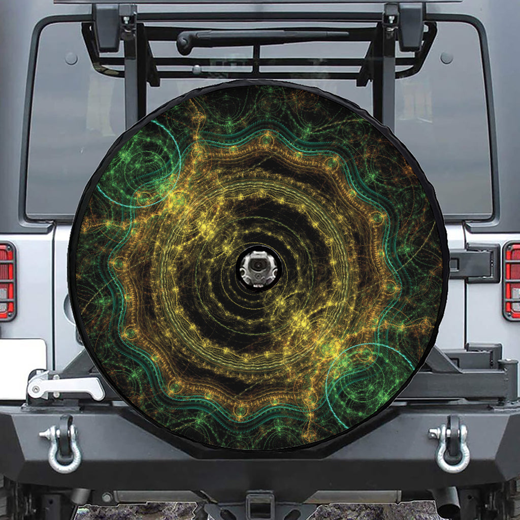 Steampunk Fractal Print Tire Cover With Camera Hole