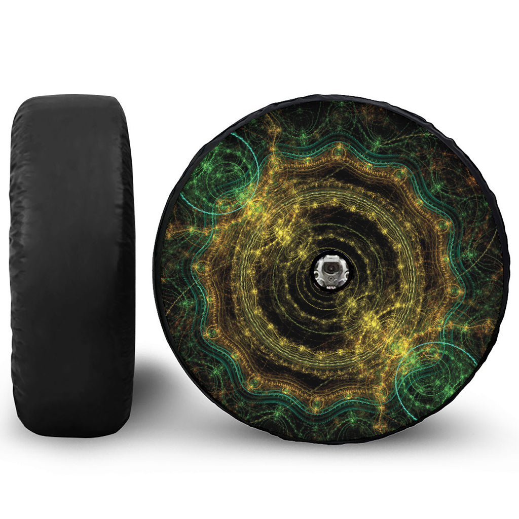Steampunk Fractal Print Tire Cover With Camera Hole