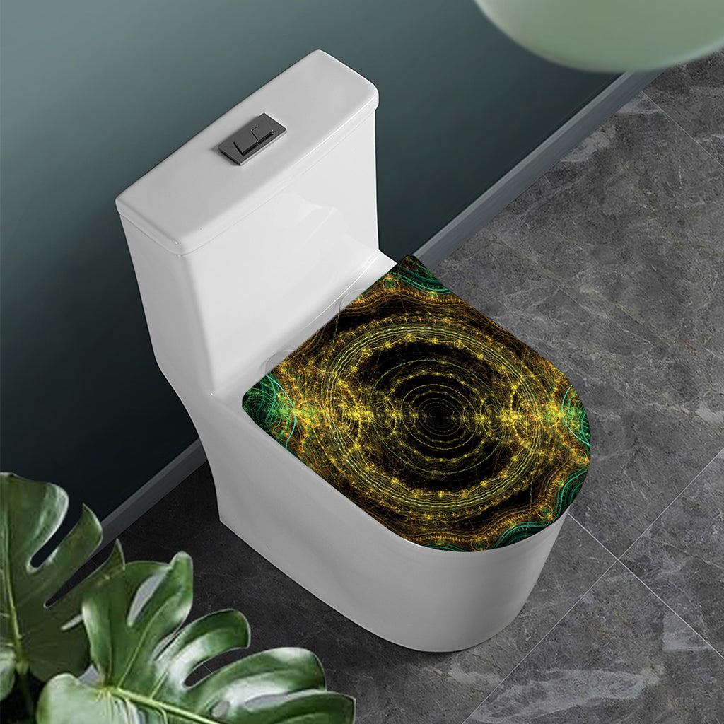 Steampunk Fractal Print Toilet Lid Cover