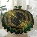 Steampunk Fractal Print Waterproof Round Tablecloth