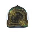 Steampunk Fractal Print White Mesh Trucker Hat
