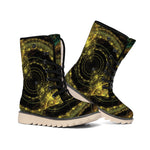 Steampunk Fractal Print Winter Boots