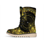 Steampunk Fractal Print Winter Boots