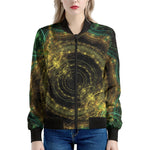 Steampunk Fractal Print Women's Bomber Jacket