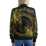 Steampunk Fractal Print Women's Bomber Jacket