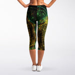 Steampunk Fractal Print Women's Capri Leggings