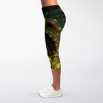Steampunk Fractal Print Women's Capri Leggings