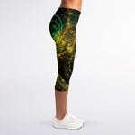Steampunk Fractal Print Women's Capri Leggings