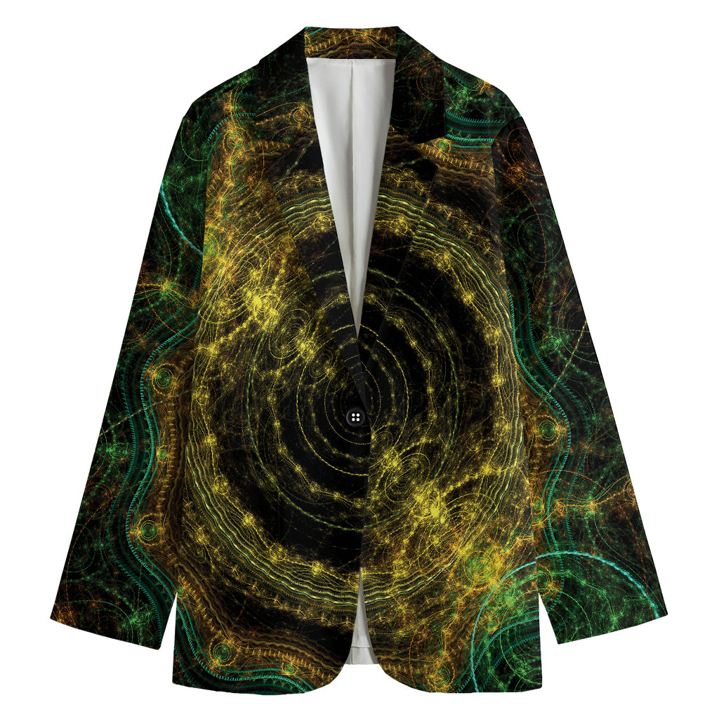Steampunk Fractal Print Women's Cotton Blazer