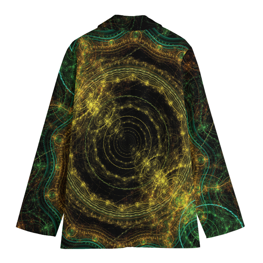 Steampunk Fractal Print Women's Cotton Blazer
