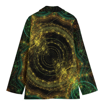 Steampunk Fractal Print Women's Cotton Blazer