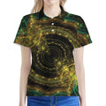 Steampunk Fractal Print Women's Polo Shirt